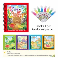 1pc Fruit Cartoon Magic Water Painting Book, Reusable Water Doodle Book With Water Pen, Mess-Free Preschool Early Education Toy Gift, Suitable For Children - Multicolor - View 7