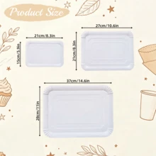 15/30/60pcs Disposable White Rectangular Paper Plates, Lightweight Large Size Bulk Pack, Suitable For Desserts, Cakes, Snacks, Disposable Tableware For Home Dining, Birthday, Wedding, Picnic, BBQ, Holiday And Party - White - View 5