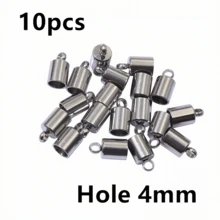 10pcs Stainless Steel Crimp End Caps Leather Cords End Tip Beads Caps PVD Plated Gold Clasps DIY Jewelry Making Finding Supplies - Cord End Caps - View 8