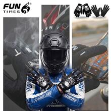 FUNTIMES 1 Pair Summer Anti-Slip Wear-Resistant Full Finger Motorcycle Outdoor Riding Gloves - Black - View 1