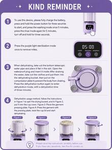 Wireless Portable Mini Washing Machine With Spin Dryer, Small Underwear & Socks Washer, Suitable For Dorm, Apartment And Travel - Multicolor - View 11