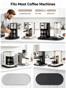 Silicone Coffee Machine Mat, Non-Slip Juicer Countertop Pad, High-Edge Coffee Machine Tray, Kitchen Appliance Protection Mat, Effectively Protects Countertop From Scratches, Non-Electric Kitchen Countertop Protection Pad - Solid Color - View 6