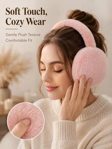 Women's Windproof Warm Ear Muffs, Soft Comfortable Winter Ear Covers, Foldable And Easy To Store, Elastic Hair Accessory, Suitable For Outdoor Commuting, Skiing, Traveling And School Use - Multicolor - View 5