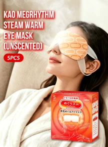 Kao MegRhythm Steam Eye Mask (Unscented), 3.0 Steam Circulation Upgrade System: Deeply Relaxes Eye Area And Relieves Fatigue, Quickly Alleviates Dryness, Precision Heat Therapy Design Targeting 13 Acupoints Around The Eyes, Suitable For All Occasions - (Unscented) 5 Pieces - View 11