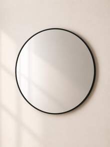 Matte Black/Gold Frame Round Mirror, Stylish Round Vanity Mirror, Suitable For Bathroom/Entryway/Bedroom/Living Room/Dressing Table, Rustic Home Decor, Autumn Soft Furnishings, Beauty Storage, Bathroom Accessories, Back-To-School Essentials - 40cm/15.75inch (Gold) - View 11