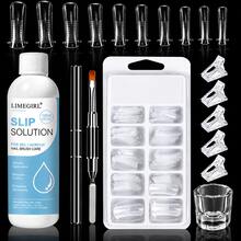 LIMEGIRL Nail Extension Kit, 4.06OZ Slip Solution Anti‑Stick Liquid For PolyGel Nails, 10 Sizes Nail Forms, Nail Tips, Nail Clips & Dual‑Ended Nail Brush Tool Set For Beginners - Multicolor - View 11