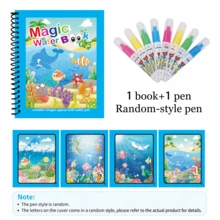 Refillable Water Pen Magic Water Painting Book, Reusable Princess Dream Theme Coloring Book, Paper And Plastic Material, Spiral Binding, Clean Drawing Activity Toy For Kids, Suitable For Travel, Birthday, Holiday Gifts - Multicolor - View 11