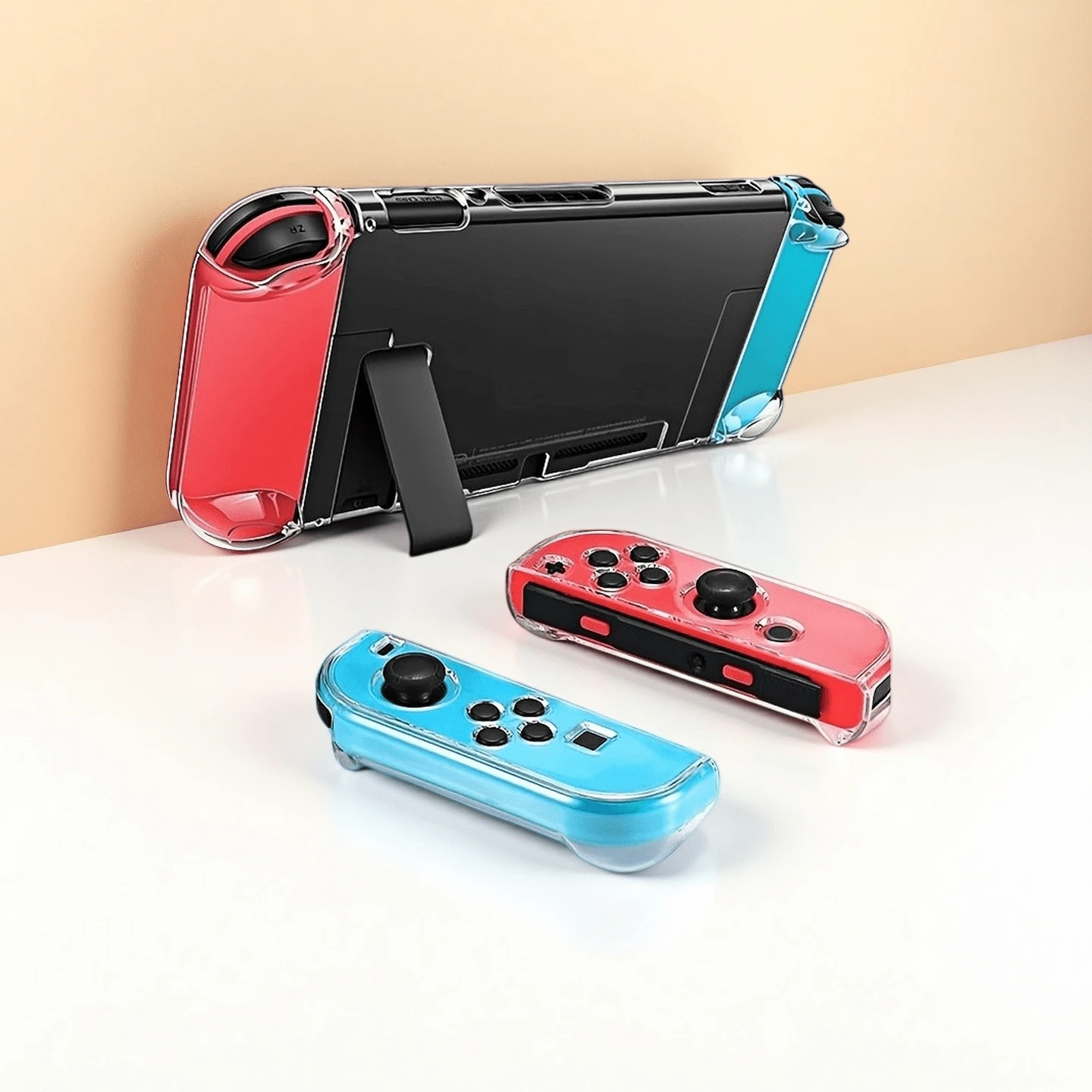 1pc Detachable Protective Shell Compatible With Switch, Split Design For NS Game Console, Controller Grip Without Electricity, Scratch-Resistant, Drop-Proof, Anti-Slip Comfortable Grip, Portable Game Controller Grip, Comfortable Gaming Experience, Game Console Accessory Shell, Anti-Slip Shock-Proof Gift For Couples, Parents, Boyfriend, Girlfriend - View 1