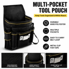 Multifunctional Tool Belt Set, Including Small Tool Pouch, Electrician Tool Bag - Multi-Compartment Design, Adjustable Shoulder Strap & Safety Buckle, Portable Structure, Suitable For Construction And DIY Projects, Electrician And Carpenter Tool Bag With Belt Clip, Men's Gardening Tool Bag, Tool Belt, Tool Bag, Tool Pouch, Organize Electrician Tools And Accessories, Durable Construction - Multicolor - View 3
