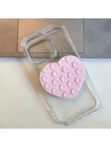 Korean Style Heart + Square Silicone Suction Cup Phone Sticker, Multi-Functional Silicone Suction Cup Sticker Compatible With All Apple And Android Phones, Great Gift For Girls - Multicolor - View 11