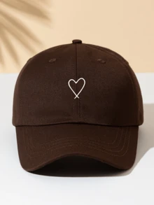 1pc Washed Baseball Cap With "Heart" Print Pattern, Fashionable Minimalist Casual Versatile , High-Quality All-Season Decorative Item, Essential Unisex Fashion Accessory Suitable For Outdoor Activities - Baseball - View 9