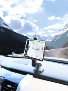 Universal Dashboard Car Phone Holder - Multifunctional Car Phone Mount, Stable Anti-Drop Phone Fixator With Suction Cup And Gel Pad, 360° Rotation, One-Click Locking Arm, Easy Installation, Sturdy And Stable, Reusable And Washable, Suitable For All Phones, GPS Navigation, Dash Cam, Trucks And Cars - A - View 5
