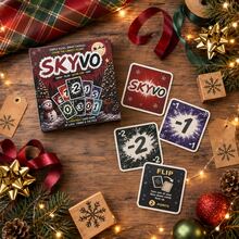 SKYVO Christmas Edition Strategy Card Game, Suitable For Holiday Family Gatherings, 2-4 Players, Easy To Learn, Fast-Paced Strategy Game, Ideal For Christmas Parties And Game Nights. - Multicolor - View 5