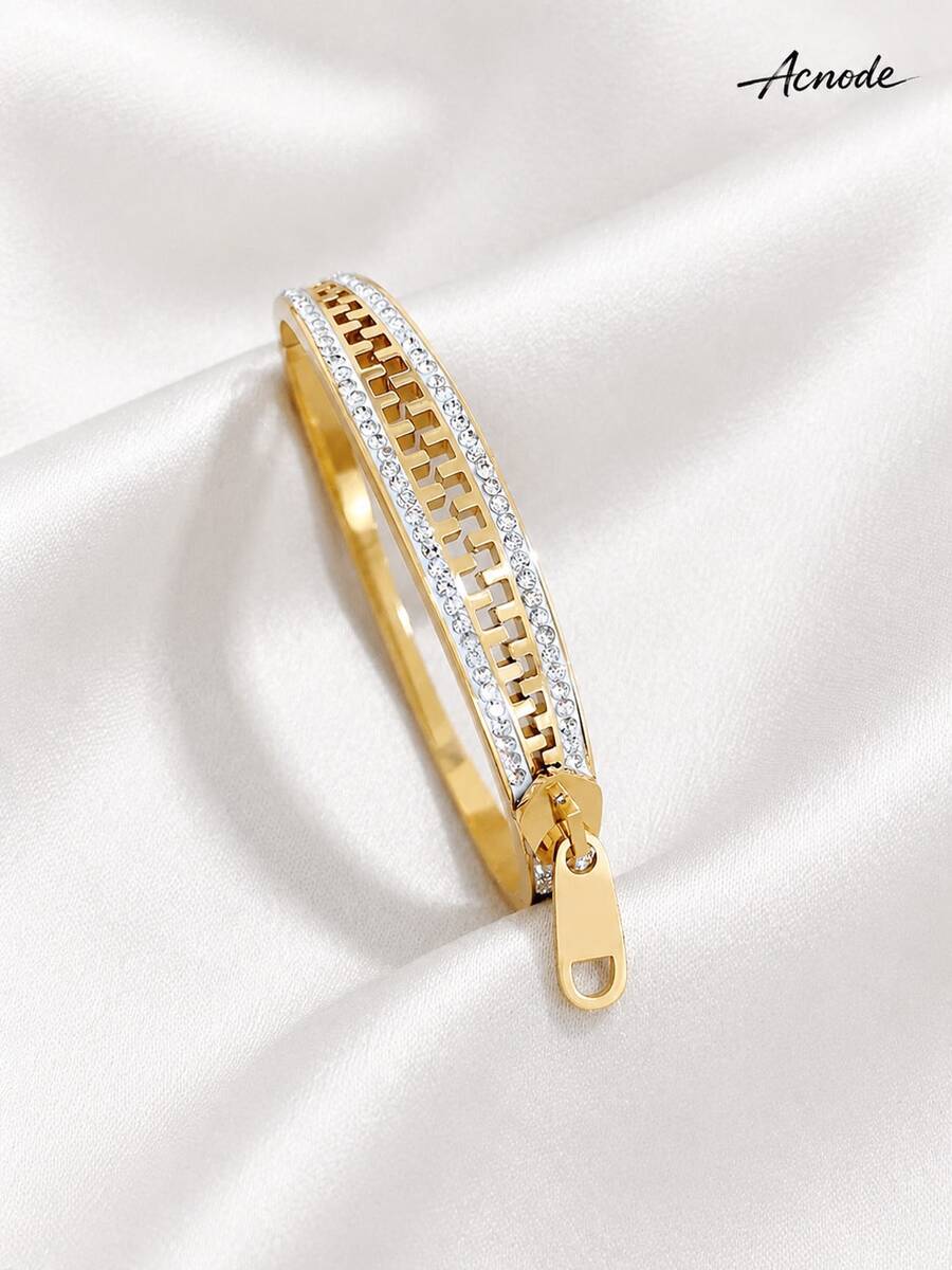 1pc Stainless Steel Bracelet, Unique Jewelry Gift For Women