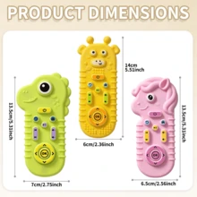 Baby Soft Teething Toy, Baby Toy, Chewable Teething Toy, Cute Animal Shaped Silicone Remote Control Toy, Soft STEM Sensory Toy, Early Learning Educational Toy, Indoor/Outdoor Baby Interactive Toy, Halloween Christmas Gift - Multicolor - View 4