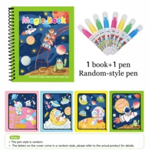Refillable Water Pen Magic Water Painting Book, Reusable Princess Dream Theme Coloring Book, Paper And Plastic Material, Spiral Binding, Clean Drawing Activity Toy For Kids, Suitable For Travel, Birthday, Holiday Gifts - Multicolor - View 20