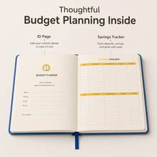 1pc Undated Budget Planner Notebook, 12-Month Financial Organizer, Monthly Budget & Expense Tracker, Savings And Debt Planner, - 8166 - View 4