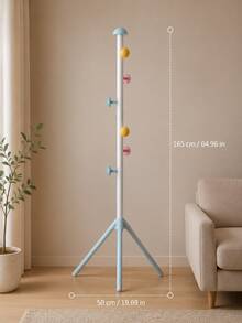 1pc 65inch/165cm Colorful Iron Free-Standing Coat Rack With 7 Mushroom-Shaped Hooks, Cute Macaron Color Space-Saving Clothes Rack, Rounded Hooks, Stable Tripod Base, Suitable For Bedroom, Dorm Or Entryway To Hang Clothes, Hats And Bags - Multiple Styles - View 8
