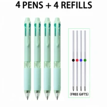 4 Paket Pulpen Ballpoint Multiwarna 4-in-1 dengan 4 Isi Ulang Gratis, Tinta Hitam Merah Biru Hijau, Pulpen Tarik dengan Pegangan Nyaman untuk Pelajar, Sekolah, Kantor, Mencatat, Menulis Jurnal, Perencanaan, dan Menulis Sehari-hari - Pencampuran Warna - View 16