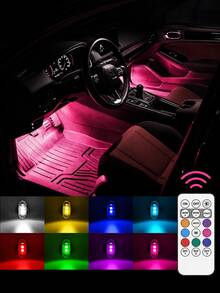 2/4/6/8pcs Wireless LED Light Strip With Remote Control, Car Collision Light, 8-Color USB Rechargeable High Brightness LED Light, Mini Light, Suitable For Car, Drone, Airplane, Motorcycle, Bicycle - Fashion - View 13