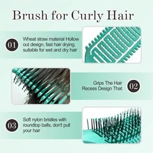 1pc Portable Curling Hair Styling Comb - Nylon Bristles, Suitable For All Hair Types, Easily Detangles And Adds Volume, Holiday Essential, Hair Care, College Must-Have - Standard Model - View 3