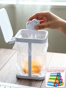 Mini Square Iron Trash Can, Kitchen And Living Room Countertop Flip-Top Trash Can, Suitable For Bedroom, Kitchen Countertop, Floor-Standing, Small Trash Can With Lid, Simple And Easy To Store - B - View 4