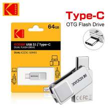 KODAK Metal 3.1 Type-C Flash Drive 360° Rotating 32GB 64GB 128GB 2-In-1 USB-A & USB-C High-Speed External Storage, For Data Transfer - View 1