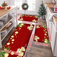 1/2/3pcs Christmas Theme Kitchen Rug, Flannel Kitchen Rug, Comfortable Soft Absorbent Non-Slip Machine Washable With Backing, Multi-Functional Home Floor Mat, Suitable For Entryway, Living Room, Bedroom, Kitchen, Dining Room, Bathroom, Laundry Room, Patio, Hallway, Holiday Christmas Decoration Mat - Multicolor - View 12