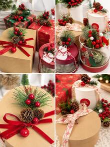 10/20/50pcs Artificial Pine Branch Floral Stems, Green Christmas Pine Branches, Suitable For Wreaths, Garlands, Christmas Trees And Gift Wrapping Decoration, Faux Evergreen Tree Branches, Used For Holiday Crafts, DIY Floral Arrangement, Tabletop Centerpiece Decoration, Winter Party, Home Decor Supplies - Multi-color - View 4