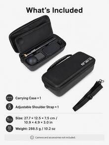 Carrying Case For Insta360 X6, Hard EVA Travel Storage Bag With Custom Compartments, Adjustable Shoulder Strap For Camera, Selfie Stick, Batteries & Charging Accessories - View 10