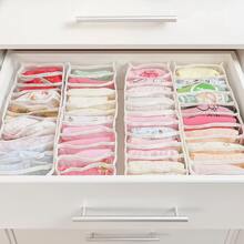 1pc 11-Compartment Foldable Underwear Storage Box, Portable Mesh Drawer Organizer Divider, Suitable For Home, Bedroom, Dormitory Wardrobe Drawer Socks And Underwear Organizer - Multicolor - View 1