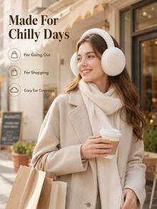 Women's Windproof Warm Ear Muffs, Soft Comfortable Winter Ear Covers, Foldable And Easy To Store, Elastic Hair Accessory, Suitable For Outdoor Commuting, Skiing, Traveling And School Use - Multicolor - View 7