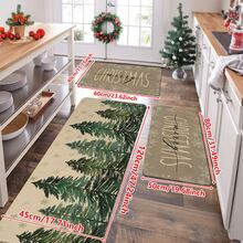 1/2/3pcs Christmas Theme Kitchen Rugs, Flannel Kitchen Rugs, Comfortable Soft Absorbent Non-Slip Machine Washable With Non-Slip Backing, Suitable For Entryway, Living Room, Bedroom, Kitchen, Dining Room, Bathroom, Laundry Room, Patio, Hallway, Multi-Functional Home Floor Mat, Christmas Holiday Decoration Rug - Multicolor - View 16