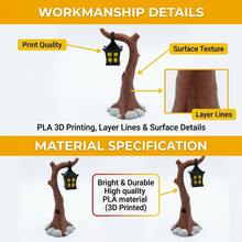 1pc Mini Micro Landscape Resin Tree Stump Hanging Lamp, Realistic Wood Grain Tree Stump Design With Root Base And Vintage Square Lantern, Detailed Texture, Compact Decorative Ornament For Moss Terrarium, Succulent Planter Landscaping, Garden Yard Scenery And Desktop Fairy Tale Scene Decor - Multicolor - View 10