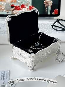 1pc Vintage Creative 3D Carved Jewelry Storage Box, Decorative Trinket Holder, European Style Jewelry Box FD96772129,Room Decor - Multicolor - View 2