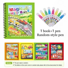 Refillable Water Pen Magic Water Painting Book, Reusable Princess Dream Theme Coloring Book, Paper And Plastic Material, Spiral Binding, Clean Drawing Activity Toy For Kids, Suitable For Travel, Birthday, Holiday Gifts - Multicolor - View 8