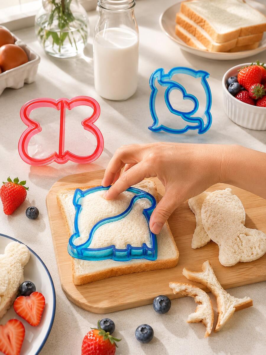 1 pieza Cortador de sándwich, molde DIY para hacer sándwiches, molde con patrón de animal lindo para pan de sándwich, panqueques y galletas, herramienta casera linda para hacer formas de tostadas lindas, decoración de cajas de almuerzo y alimentos