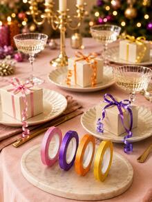 2/20 Rolls Multicolor Curly Ribbon, Glossy Embossed Balloon String, Birthday Christmas Party Decoration Gift Wrapping Ribbon - Multicolor - View 5