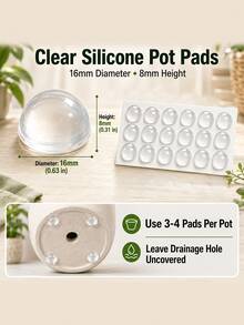 Transparent Invisible Self-Adhesive Flower Pot Heightening Pads, Transparent Flower Pot Spacer Blocks For Improving Ventilation And Drainage, Anti-Slip Flower Pot Pads Help Prevent Root Rot, Suitable For Indoor And Outdoor Flower Pots, Ideal For Home, Office, School Teachers And Other Scenarios, Home Essential - Multicolor - View 7