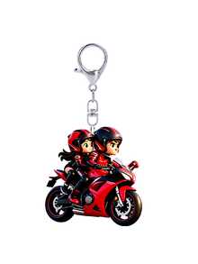 [2D Flat]2D Flat Mini Motorcycle Rider With Passenger Keychain Pendant - Cute Couple Motorcycle Keychain, Suitable For Car Keys, Backpacks, Phone Accessories - Acrylic Motorcycle Gift (Souvenir For Enthusiasts) Couple Style, Travel Accessory, Beach Party Decoration, Daily Fashion Accessory, Perfect Gift For Halloween, Mother's Day, Christmas, Back To School, Wedding, Graduation - As Shown In the Picture - View 14