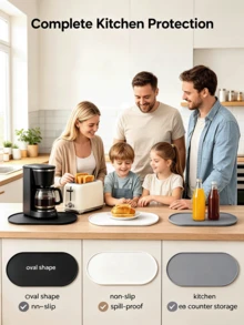 Silicone Coffee Machine Mat, Non-Slip Juicer Countertop Pad, High-Edge Coffee Machine Tray, Kitchen Appliance Protection Mat, Effectively Protects Countertop From Scratches, Non-Electric Kitchen Countertop Protection Pad - Solid Color - View 8