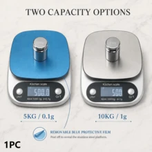Digital Kitchen Scale With 5kg 0.1g And 10kg 1g Capacity Options, Stainless Steel Food Scale With 9 Units, LED Display, Tare Function For Baking, Cooking, Coffee And Meal Prep - Silver Grey + Blue Protective Film - View 7