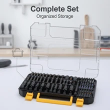 Magnetic Nut Driver Set With Universal Sockets, 80pcs Wing Nut Adapter Power Bits - Black - View 5