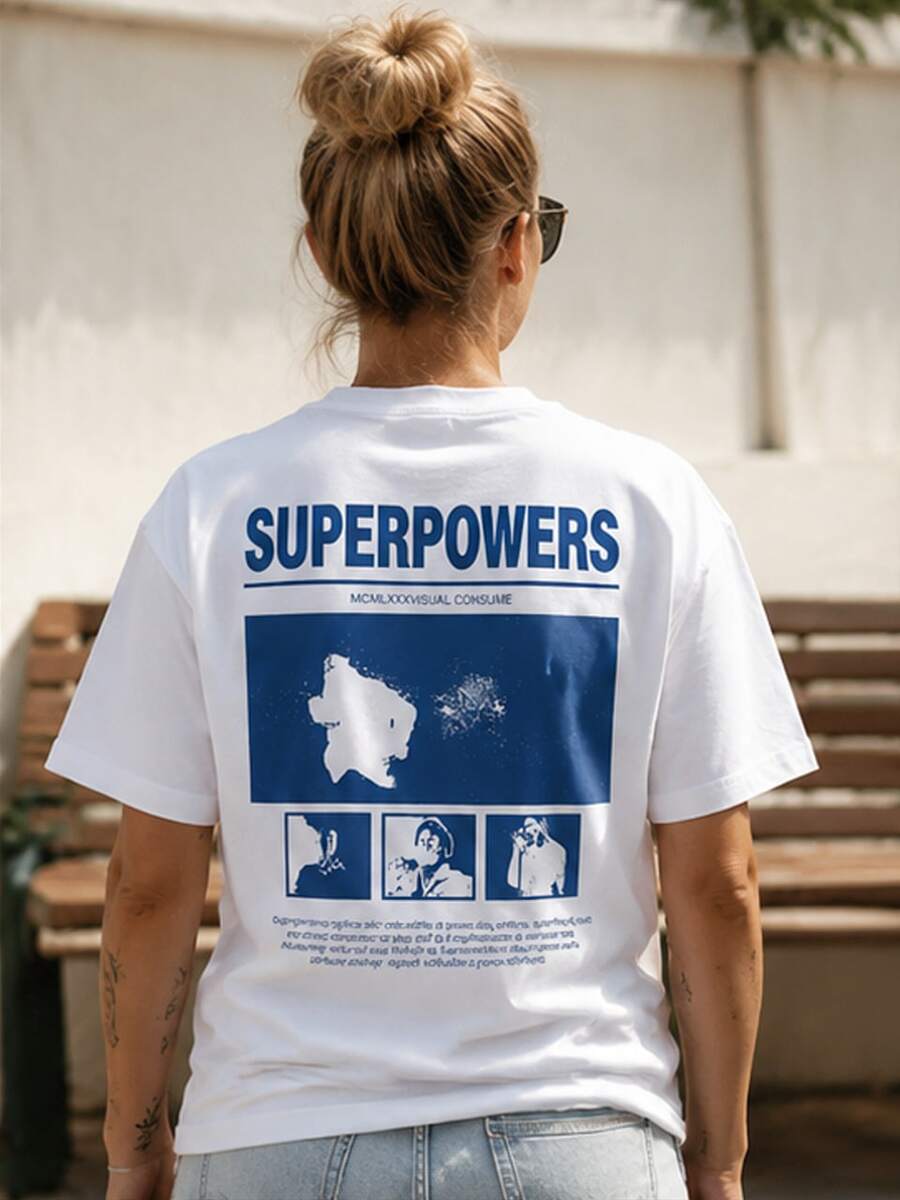 Daniel Caesar Superpowers Poster T-Shirt - Weiss - Übersicht 1