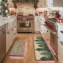 1/2/3pcs Christmas Theme Kitchen Rugs, Flannel Kitchen Rugs, Comfortable Soft Absorbent Non-Slip Machine Washable With Non-Slip Backing, Suitable For Entryway, Living Room, Bedroom, Kitchen, Dining Room, Bathroom, Laundry Room, Patio, Hallway, Multi-Functional Home Floor Mat, Christmas Holiday Decoration Rug - Multicolor - View 12