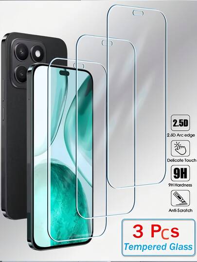 3pcs High Definition Transparent Screen Protector Film Compatible With Honor 600 400 200 90 70 Lite 300 X9 X9c 90 200 Smart X8c X7c X6c X8b X7b X6b X5b X8a X7a X6a X5a X8 X7 X6 X5 Plus 2.5D Full Coverage Screen Glass Film