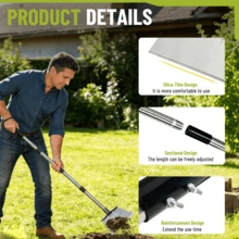 Multifunctional Garden Cleaning Shovel, Heavy Duty Steel Flat Shovel With 65" Adjustable Handle, Snow Ice Scraper, Outdoor Spade Tool For Weeding, Lawn Edging, Digging, Ice Removal - Assembled Shovel-1pc - View 4