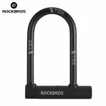 ROCKBROS 1 pieza Candado U de acero al carbono antirrobo para bicicleta, altura total 7.09" base 5.12" espacio interior 2.83" candado U de bicicleta de alta resistencia viene con 2 llaves dimensión física pequeña - Negro - Ver 1