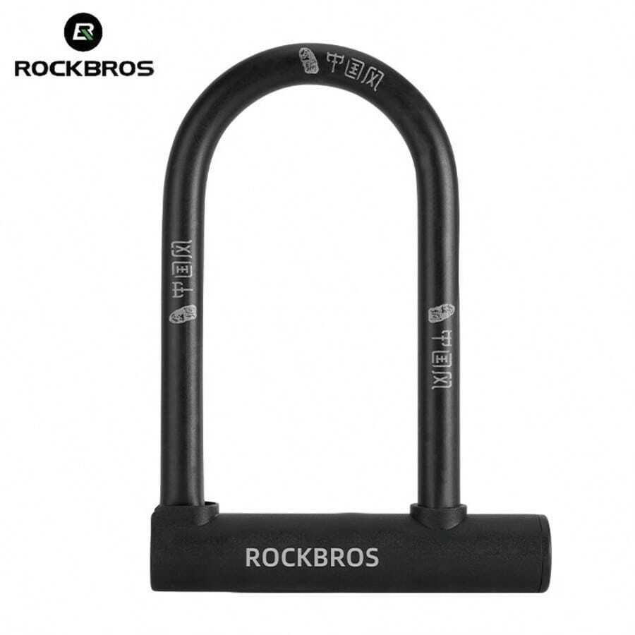 ROCKBROS 1 pieza Candado U de acero al carbono antirrobo para bicicleta, altura total 7.09" base 5.12" espacio interior 2.83" candado U de bicicleta de alta resistencia viene con 2 llaves dimensión física pequeña - Negro - Ver 1