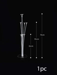 Black Balloon Table Stand Set With Round Base, Reusable Balloon Display Stand, Suitable For Tabletop And Floor Decoration, Balloon Arrangement, Sturdy Balloon Column Stand, Ideal For Halloween, Wedding, Birthday Party, Baptism, Summer Event And Celebration Occasions - Multicolor - View 9
